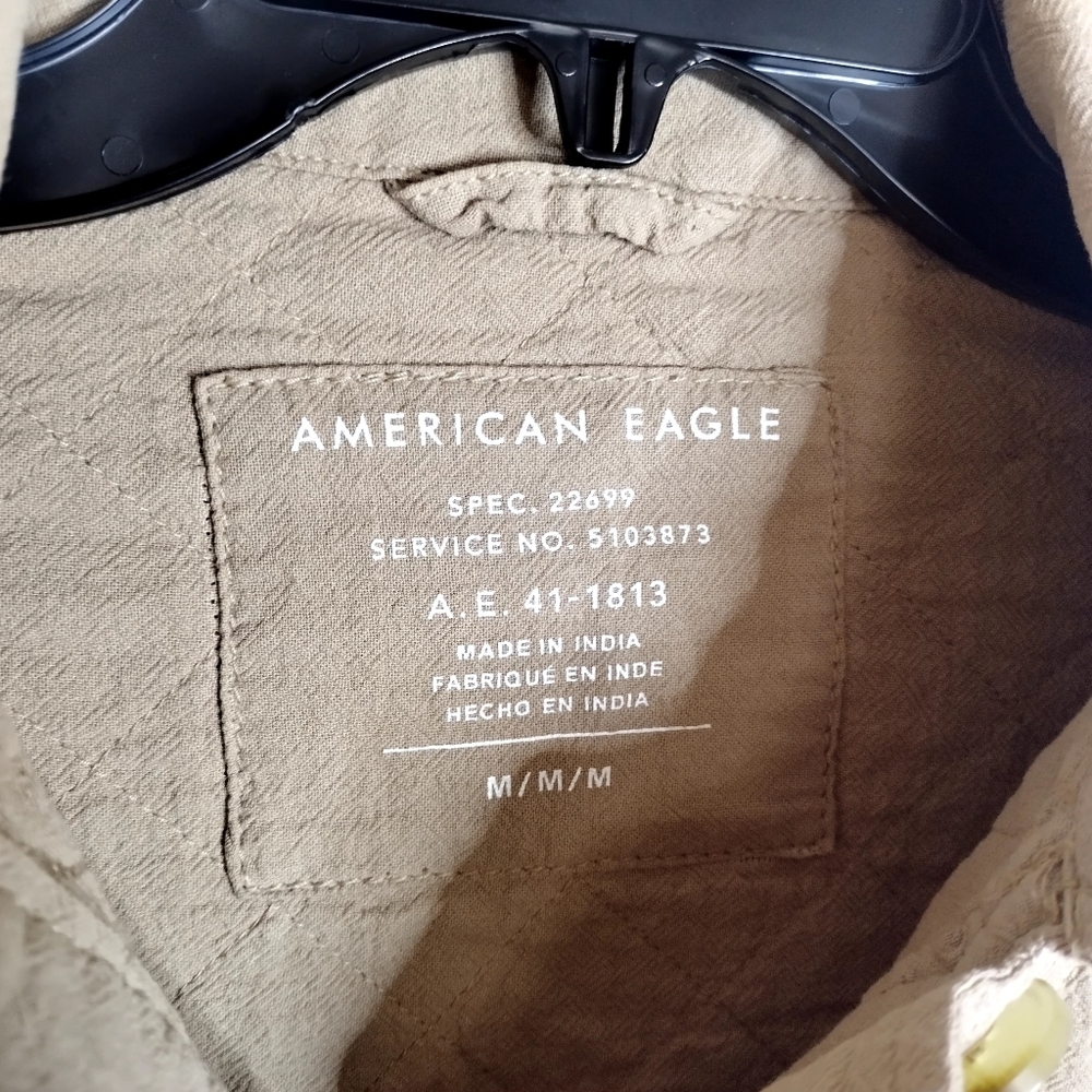 American Eagle Spec Button Down Drawstring Shaket… - image 6